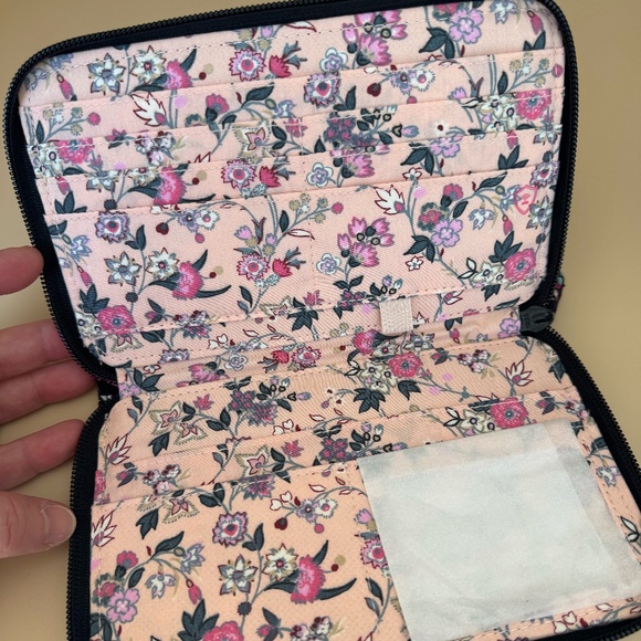 Vera Bradley Black and Pink Floral Wallet - Picture 2 of 5